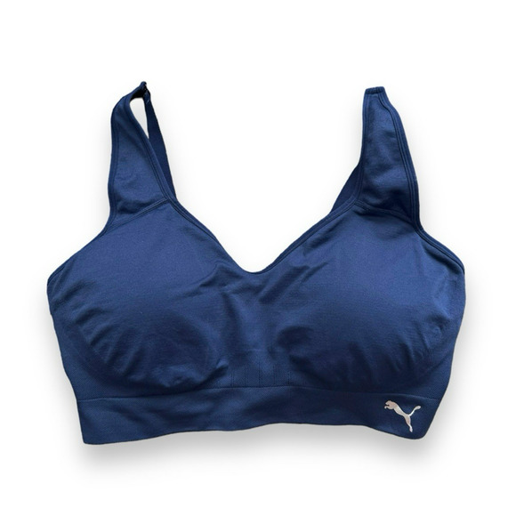 PUMA Seamless Convertible Adjustable Sports Bra Navy Blue Size XL NWOT - Picture 1 of 3